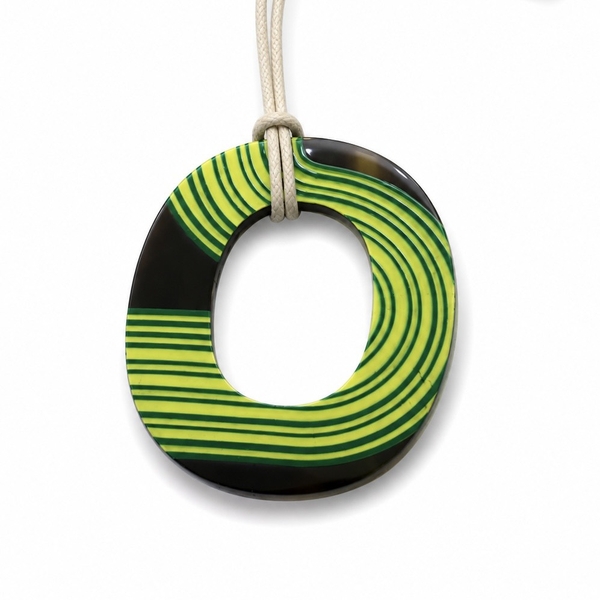 AZIET -  Buffalo Horn & Lacquer Necklace In Neon Line