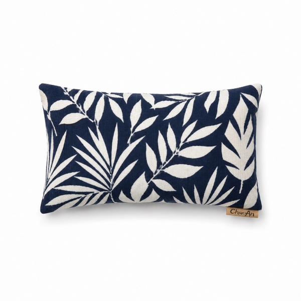 CHUC AN HEALING HERBS - Herbal Eye Pillow in Navy With White Leaf