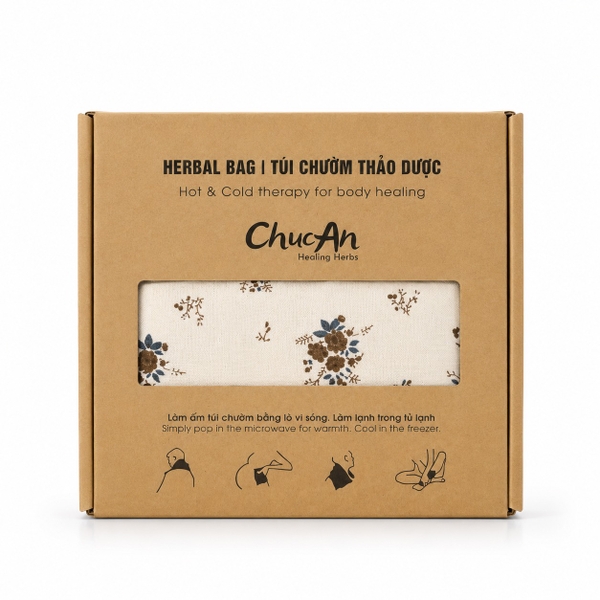 CHUC AN HEALING HERBS - Large Herbal Bag In Brown Floral