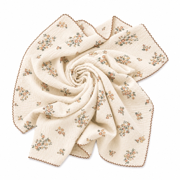 Muslin Blanket For Babies - Tiny Pink Flower