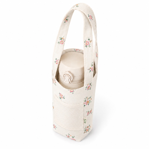 RUNG HANDMADE - 'Flower in White' Fabric Bottle Holder