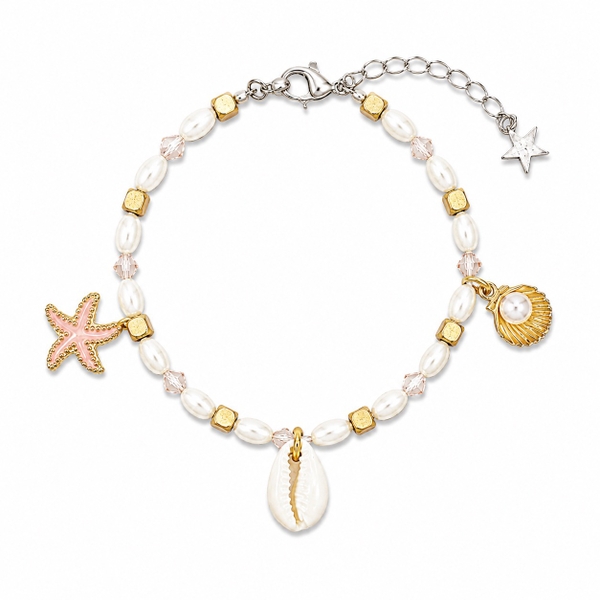MERMAID - 'Starose' Metalic Bead & Pearl Bracelet