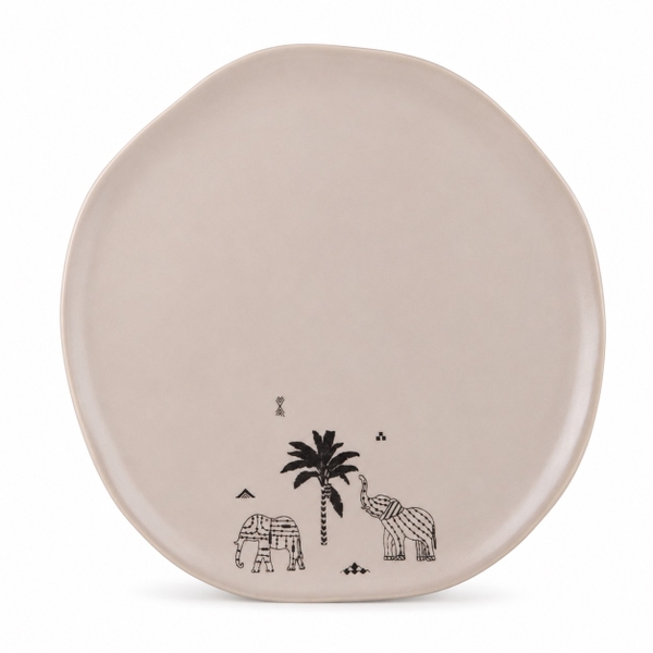 BÁT TRÀNG CERAMIC - Large Round Plate in Elephant