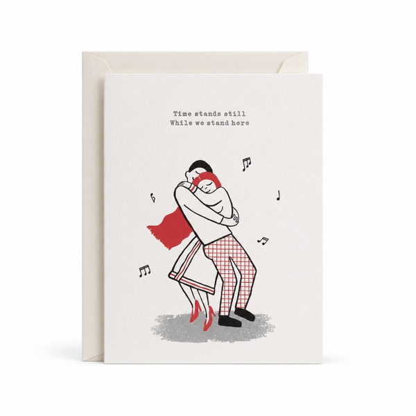OHQUAO - 'Time Stands Still While We Stand Here' Greeting Card