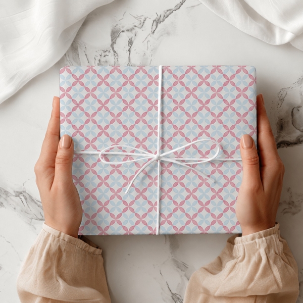 TIỆM CÁ TRỨNG - 'Pink & Turquoise Tile' Wrapping Paper