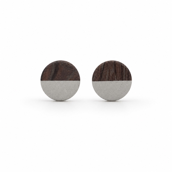 ELI & LOU - Clay Earrings in Brown & White Circle