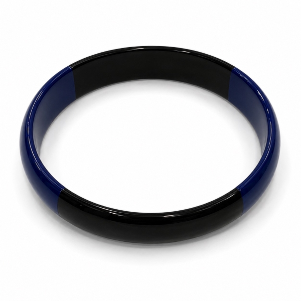 AZIET -  Buffalo Horn & Lacquer Medium Flat Bracelet in Navy