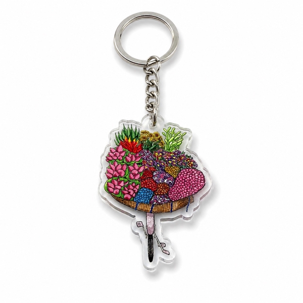 LAURIE DRAWS - ‘Flower Bike’ Keychain