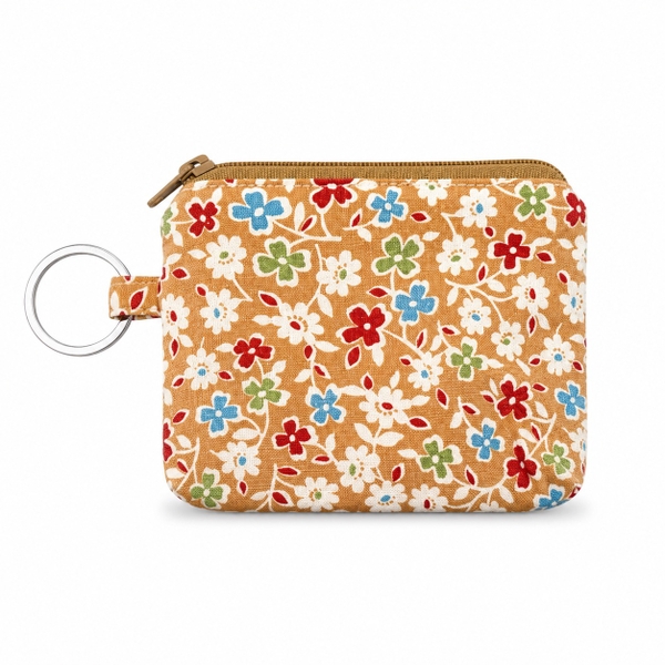 RUNG HANDMADE - 'Colorful Tiny Flower' Wallet Keychain With Zipper