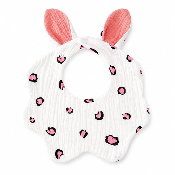 KID & BABY - Muslin Bunny Bib in Pink Panther