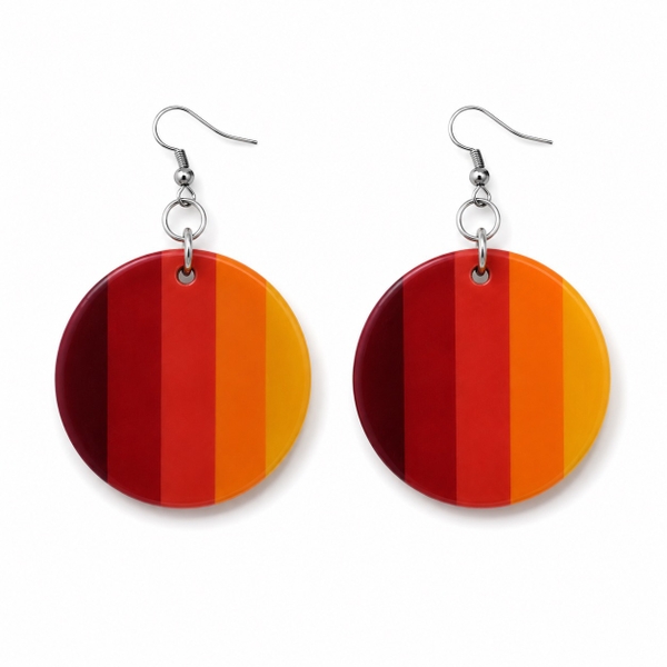 AZIET -  Buffalo Horn & Lacquer Solid Round Earrings in Rainbow