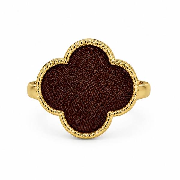 MỘC SAN - 16K Gold Plated & Silk Ring in Mocha Clover