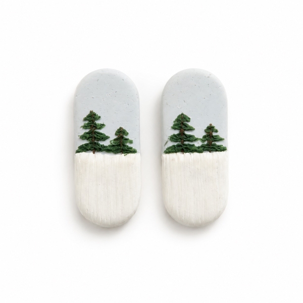 ELI & LOU - Clay Earrings in Christmas Forest