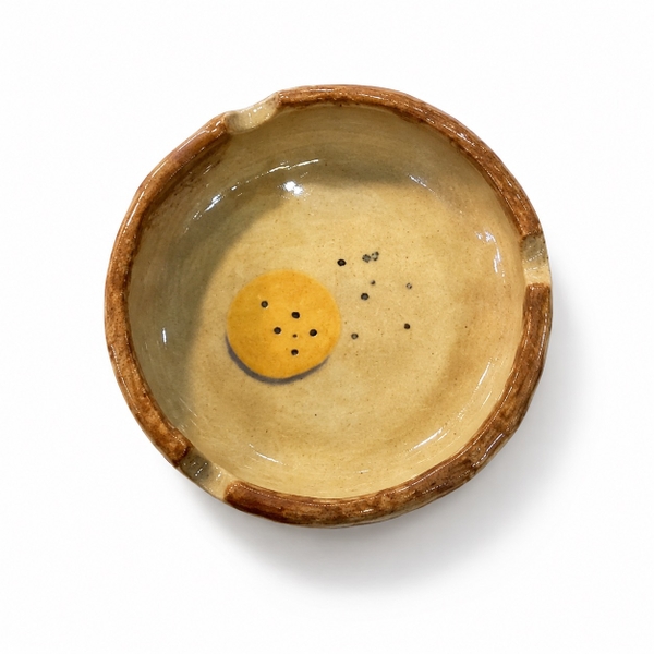 LINDO CRAFTS - Ceramic Ashtray In Yellow Circle
