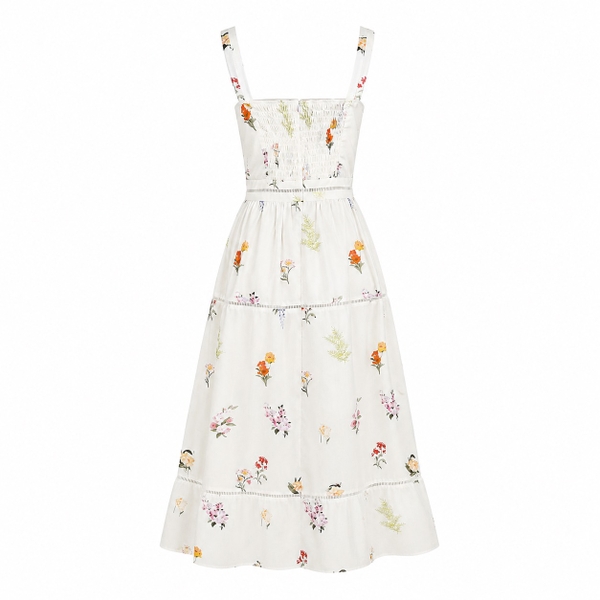 HUMANITY HANOI - Two Strap Dress In White With Floral
