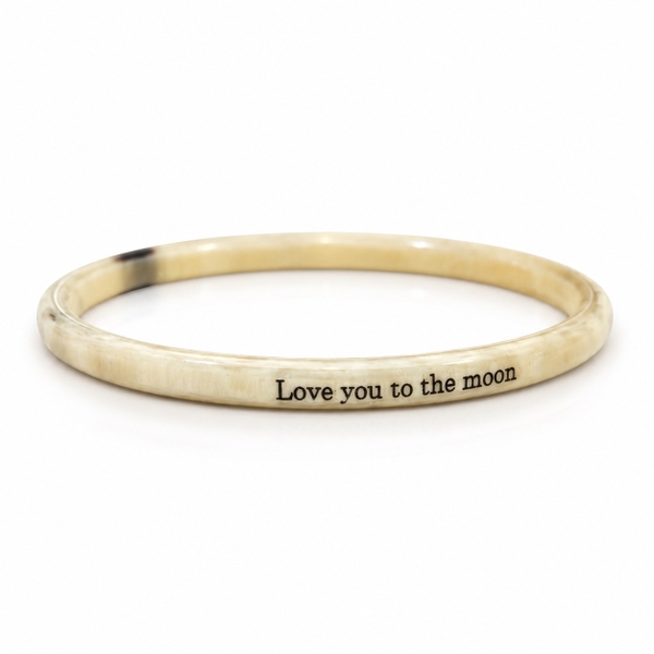 AZIET -  Buffalo Horn Quote Bangle ‘Love You To The Moon’