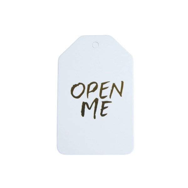 “Open Me” Christmas Gift Tag by White Rabbit Letter Press