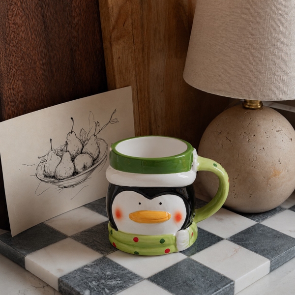 CHRISTMAS - Ceramic Short Mug in Penguin