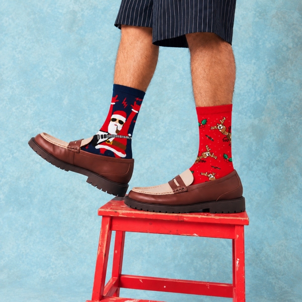CHRISTMAS - 'Rockin’ Santa' Holiday Crew Socks