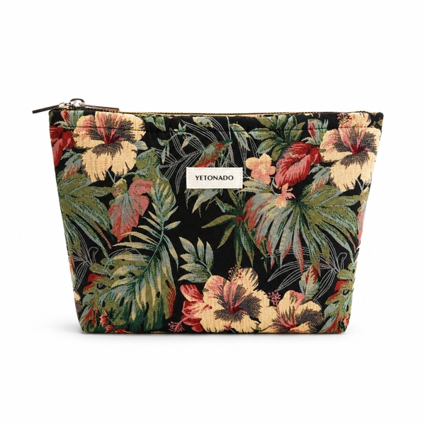Make Up Purse - Wild Flower In Black
