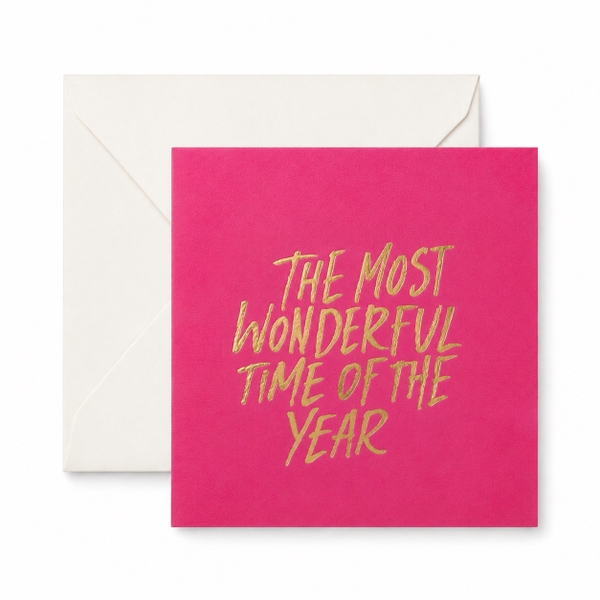 WHITE RABBIT LETTER PRESS - 'The Most Wonderful Time Of The Year' Christmas Card