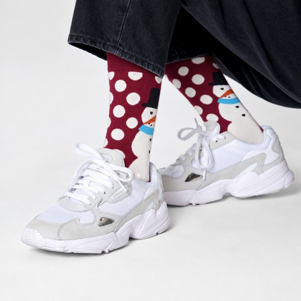 CHRISTMAS - 'Snowman Polka Dot' Holiday Crew Socks