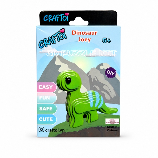 Craftoi - ‘Dinosaur Joey’ 3D Puzzle Kit