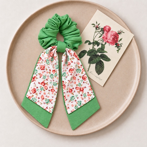 RỪNG HANDMADE - Long Bow Scrunchies in Eucalyptus Green