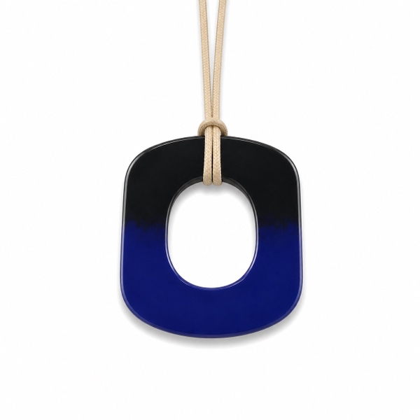 AZIET -  Buffalo Horn & Lacquer Necklace In Navy & Black