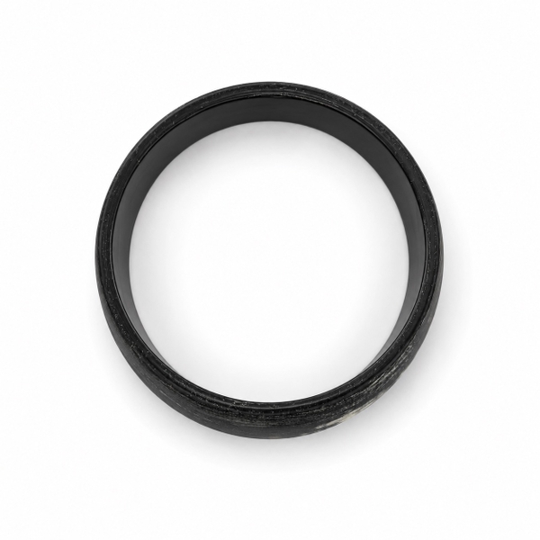 AZIET -  Buffalo Horn & Lacquer Large Flat Bracelet in Washed Black
