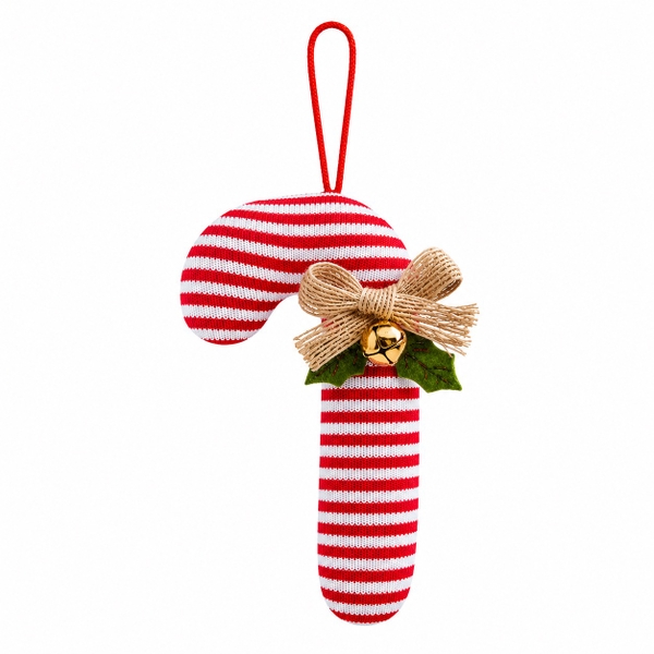 Christmas Quilt Ornament - Red & White Candy Cane