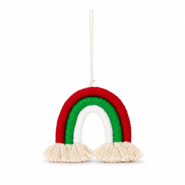 Macrame Christmas Ornament - Rainbow
