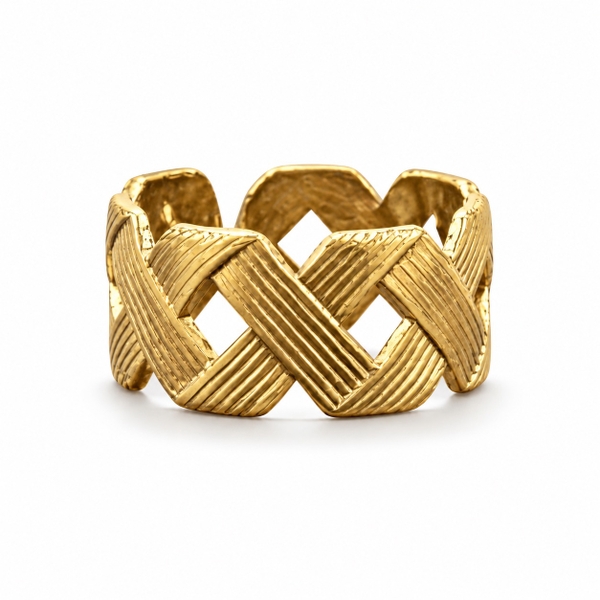 MIALIE - 18K Gold Plated Infinity Weave Ring