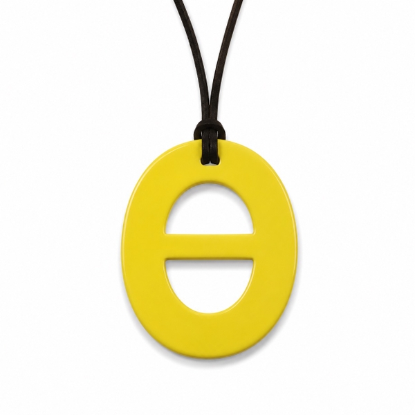 AZIET -  Buffalo Horn & Lacquer Double Sided Necklace In Yellow & Black