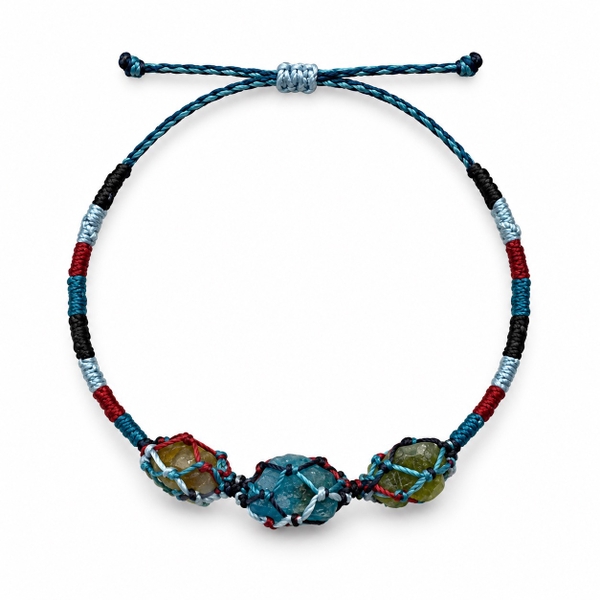 MERAKI TOWN - Triple Stone Bracelet in Citrine, Apatite, Peridot