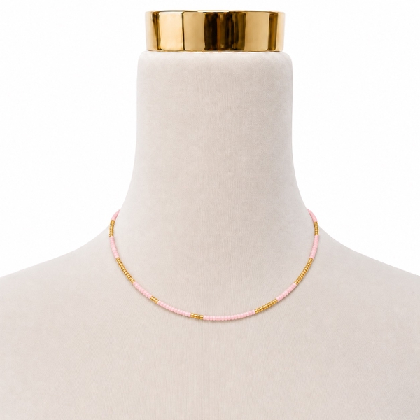 HUMANITY HANOI -  Lilac & 24K Gold Plated Bead Necklace