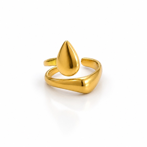 MIALIE - 18K Gold Plated Teardrop Ring