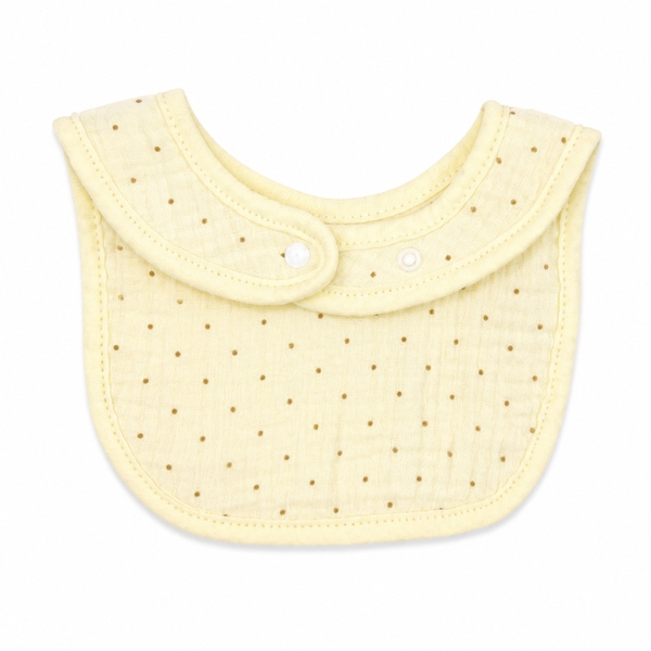 Muslin Bib For Babies - Cute Dog in Polka Dot