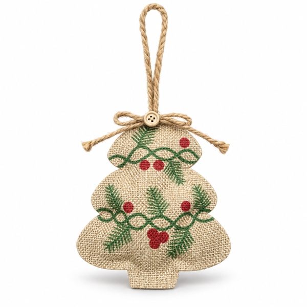 CHRISTMAS - Jute Ornament in Pine Tree