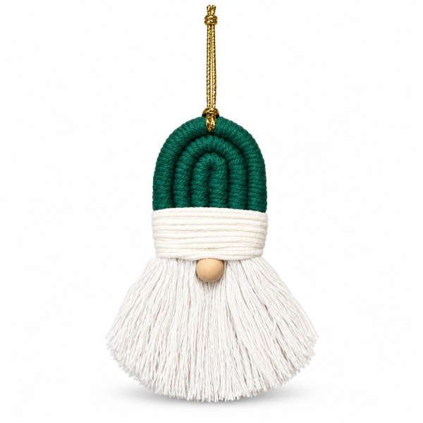 CHRISTMAS - Macrame Ornament in Green Gnome