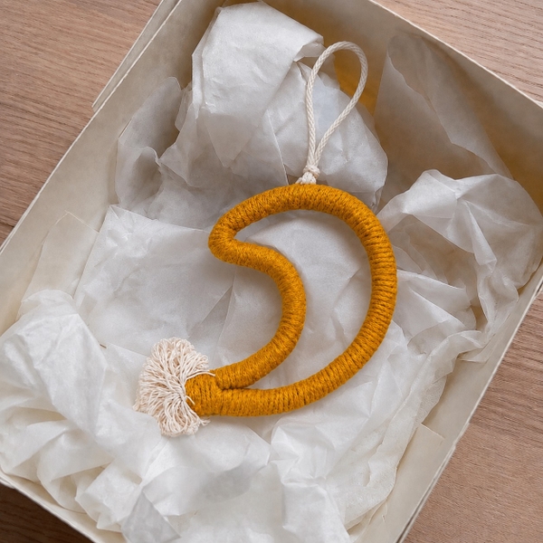 Macrame CHRISTMAS Ornament - Moon