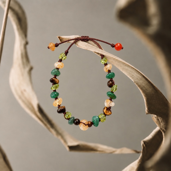 MERAKI TOWN - Niwa Bracelet in Tigers Eyes, Citrine, Green Aventurine, Peridot