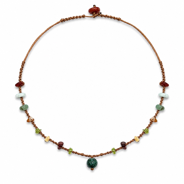 MERAKI TOWN - Mix Stone Necklace In Green Adventure