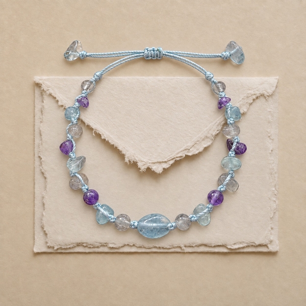 MERAKI TOWN - Niwa Bracelet in Green Aventurine, Amethyst, Clear Quartz and Citrine