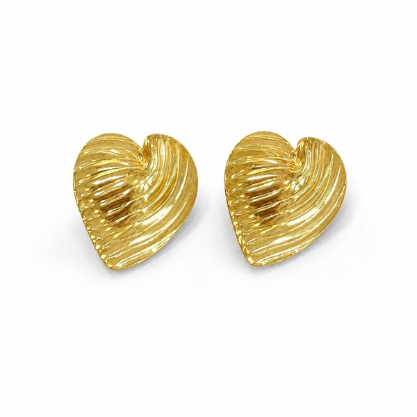 MIALIE - 18K Gold Plated Heart Earrings