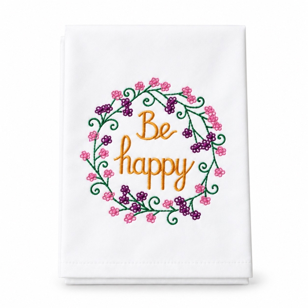 KITCHENWARE - 'Be Happy' Tea Towel