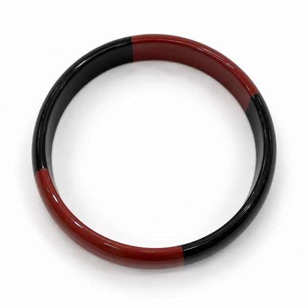 AZIET -  Buffalo Horn & Lacquer Medium Flat Bracelet in Brown