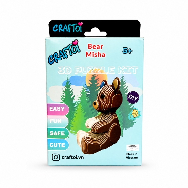 Craftoi - ‘Bear Misha’ 3D Puzzle Kit