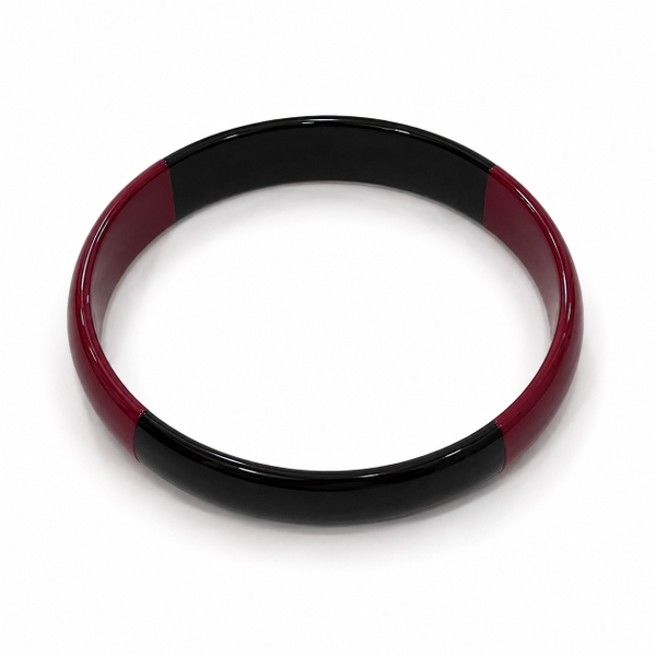 AZIET -  Buffalo Horn & Lacquer Medium Flat Bracelet in Raspberry