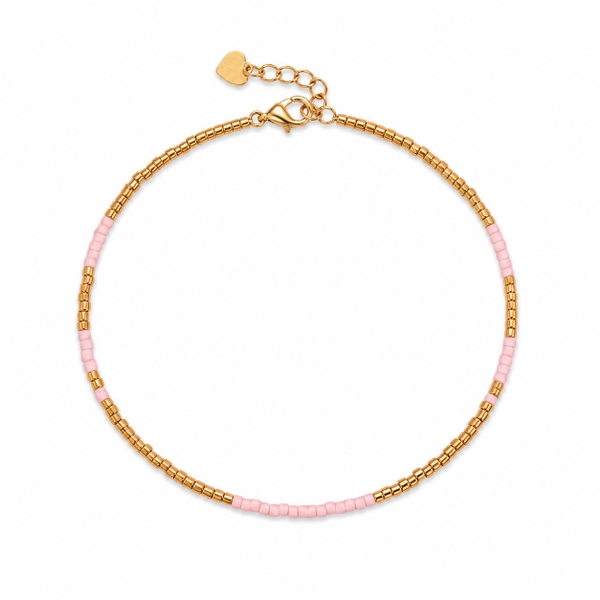 HUMANITY HANOI -  Lilac & 24K Gold Plated Bead Bracelet